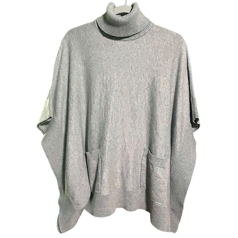 NWT Michael Kors Poncho Turtleneck Heather Gray Sweater XS